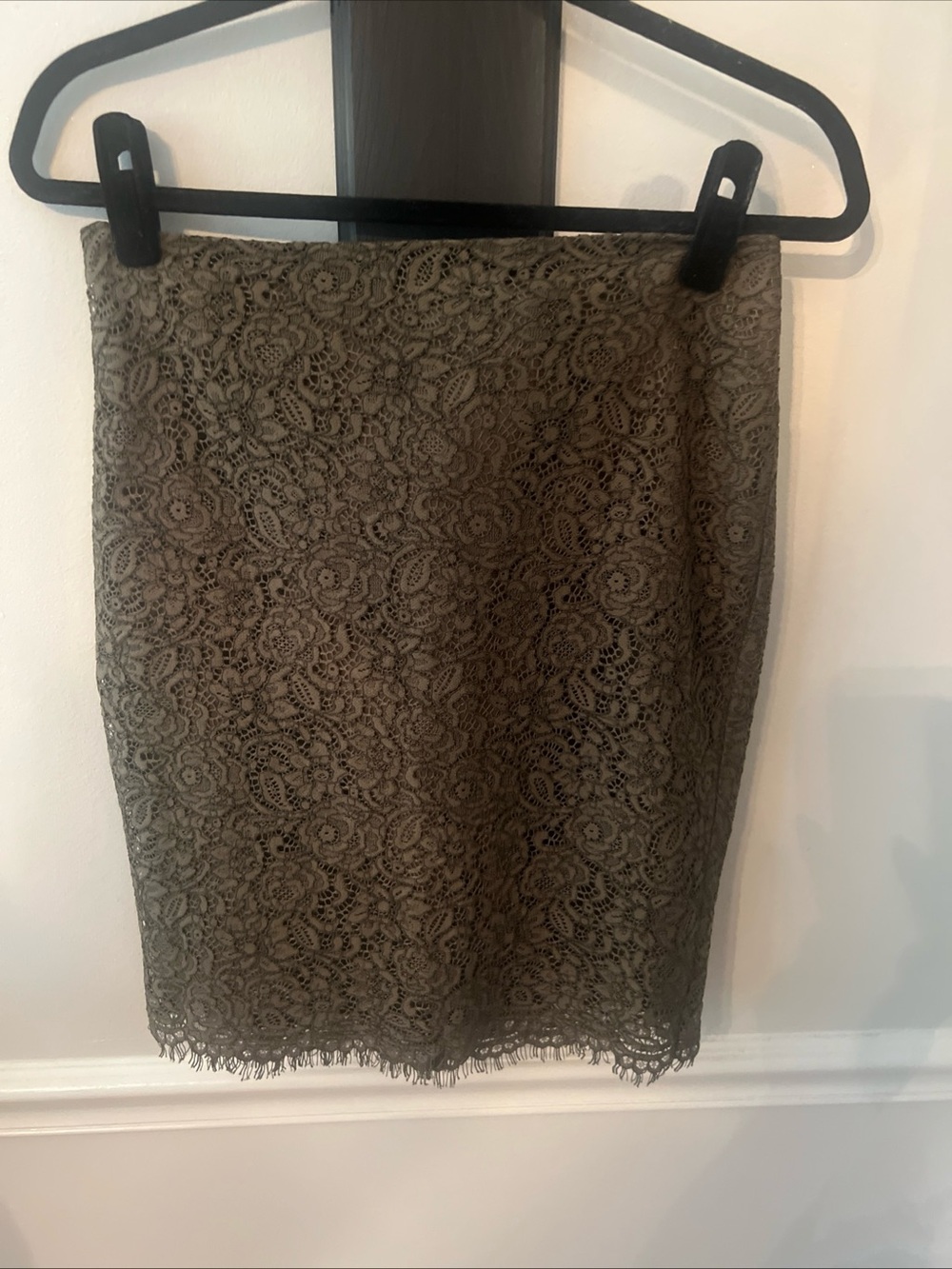 Banana Republic Olive Lace Pencil Skirt
